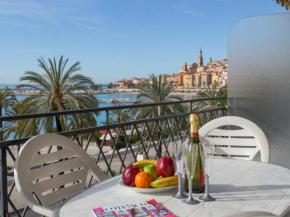 Studio climatisé avec terrasse face mer à Menton - FR-1-196-208